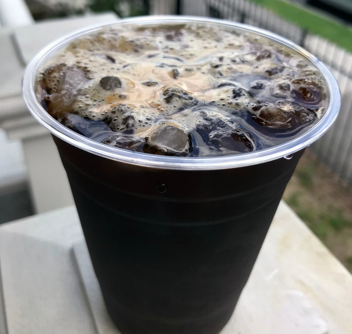 A Cold Brew Cubano, Cuban espresso crema over cold brew and ice