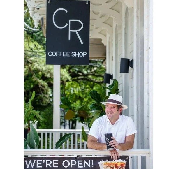 Kevin Pedeaux, founder of CR Coffee Shop and Coast Roast Coffee, on the Magazine Street porch in New Orleans