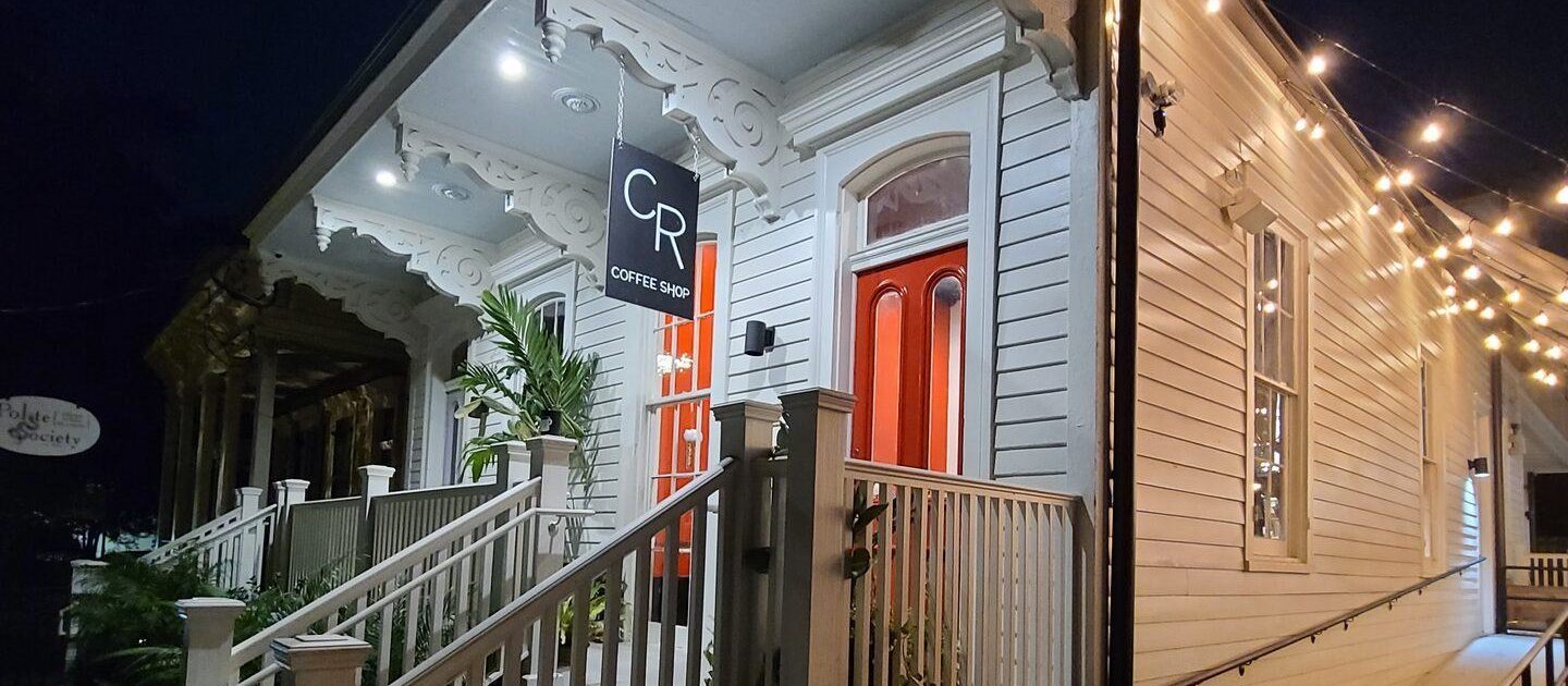 Magazine Street storefront at night