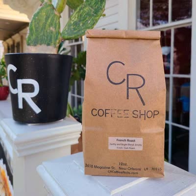 A bag of French Roast on the Magazine Street porch
