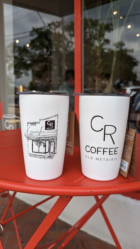 CR Coffee tumblers on display at the Old Metairie shop