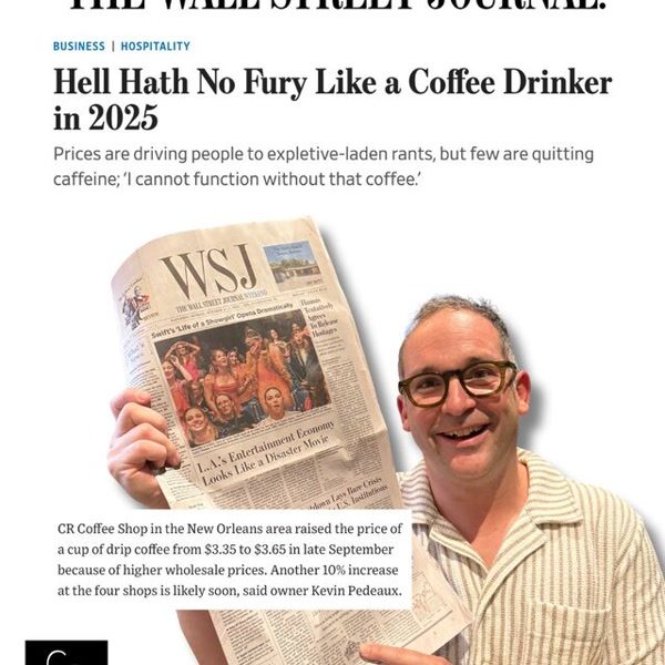CR Coffee featured in The Wall Street Journal