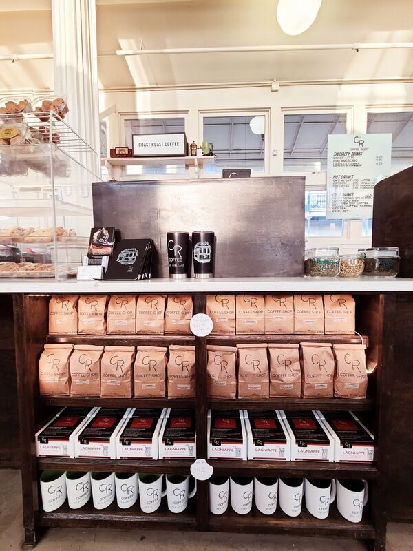 St. Roch Market counter with coffee display
