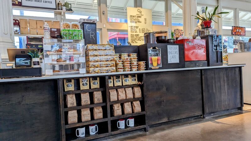 Coffee products on counter display